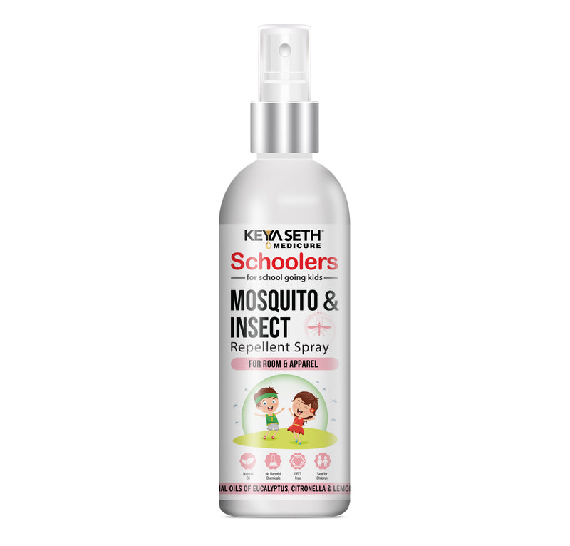 Schoolers Baby & Kids Mosquito - Insect Repellent Spray- Advanced Protection with Citronella, Eucalyptus & Lemongrass Oils For Room & Apparel - Keya Seth Aromatherapy