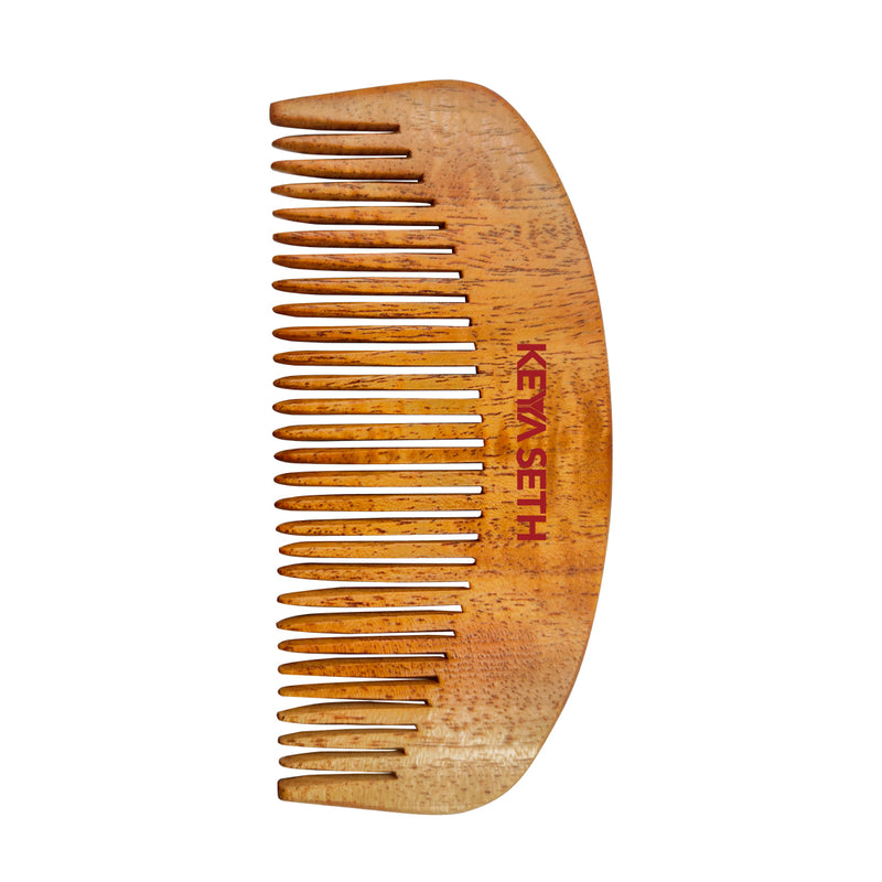 Pocket Neem Wood Comb for Men, Hair & Beard, Hair Growth & Detangling