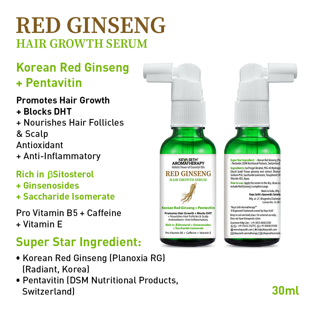 Korean Red Ginseng Hair Growth Combo Kit – Shampoo & Serum, Blocks DHT, Hydrates & Nourishes Hair & Scalp, Pentavitin, Caffeine, Vitamin B5, Promotes Hair Growth & Scalp Health