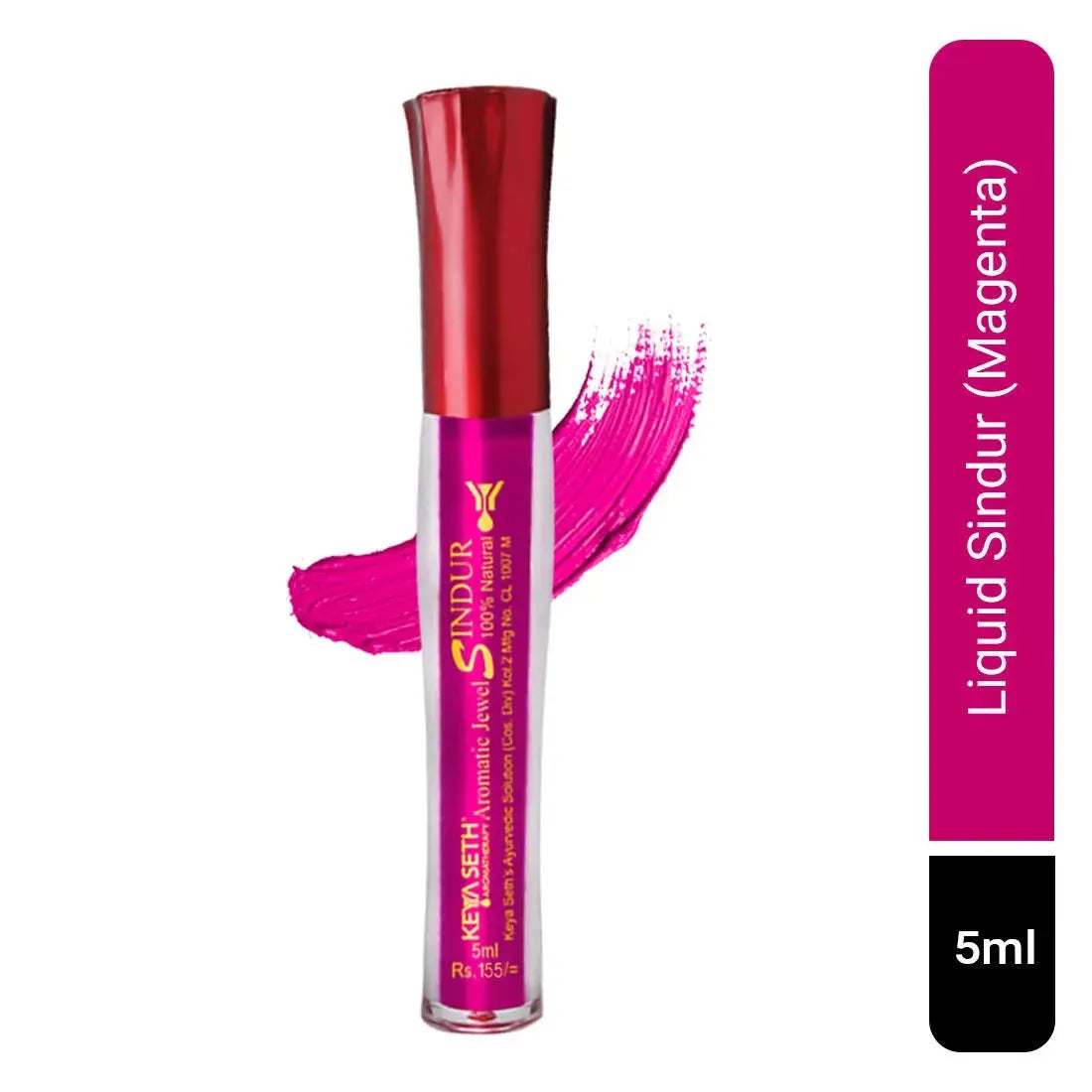 Aromatic 100% Natural Liquid Sindoor (Magenta) - Long lasting & Waterproof with Floral Pigment - Keya Seth Aromatherapy