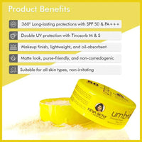 Umbrella Sunscreen Powder SPF 50 with PA+++ UV Protection, Sweat Resistant Formula, Micronized Zinc Oxide for Oily Skin - Keya Seth Aromatherapy