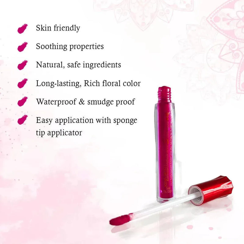 Aromatic 100% Natural Liquid Sindoor (Magenta) - Long lasting & Waterproof with Floral Pigment - Keya Seth Aromatherapy