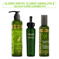 Complete Treatment Kit For Acute Hair Fall - Absolute Solution, Scalp Care, Alopex shampoo, Blocks hair fall & Fights Dandruff & Itchiness, New Hair Growth - Keya Seth Aromatherapy