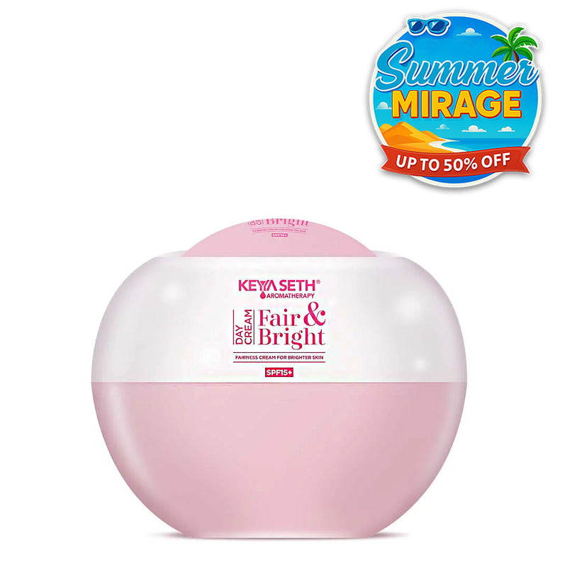 Fair & Bright Day Cream SP15+, Skin Brightening & Whitening, with Vitamin C, B3 & B6 Moisturizer with Lavender & Geranium Essential Oil - Keya Seth Aromatherapy