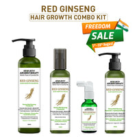 Korean Red Ginseng Hair Growth Combo Kit – Shampoo & Serum, Blocks DHT, Hydrates & Nourishes Hair & Scalp, Pentavitin, Caffeine, Vitamin B5, Promotes Hair Growth & Scalp Health - Keya Seth Aromatherapy