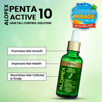 Alopex Penta Active 10, Solution for New Hair Growth & Hair Fall Control, Enriched with Korean Red Ginseng, Biotin & Vitamin E (Clinically Proven) - Keya Seth Aromatherapy