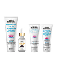 Daily Skincare Routine for Glass Skin – Hydrating Facewash, Black Rice Serum, Gel Moisturizer & Sunscreen for Radiance, Smoothness & Pore Reduction - Keya Seth Aromatherapy