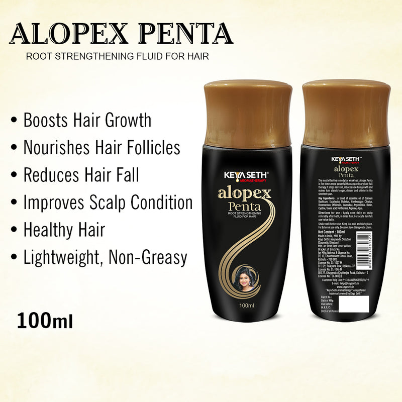 Alopex Penta Hair Growth Serum – Lightweight, Root Strength, Controls Hair Fall with Rosemary Essential Oils & Biotin - Keya Seth Aromatherapy