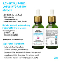 Daily Skincare Routine for Dry & Combination Skin – Hyaluronic Lotus Face Wash, 1.5% Hydrating Serum, Gel Moisturizer with 2% Pentavitin & SPF 50 PA+++ Sunscreen for Intense Hydration and Skin Barrier Repair