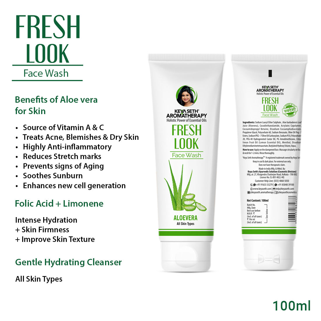 Restorative Skincare Routine for Aging Skin – Aloe Vera Facewash, Tetra Serum, Stopage V Cream & Umbrella SPF 60 for Anti-Aging, Brightening & Protection - Keya Seth Aromatherapy
