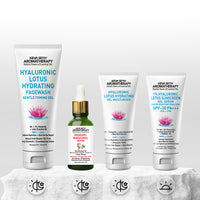 Daily Skincare Routine for Dehydrated, Aging Skin with Hyaluronic Facewash, Rosehip Bakuchiol Serum, Moisturizer & Sunscreen for Hydration, Firmness & Glow - Keya Seth Aromatherapy