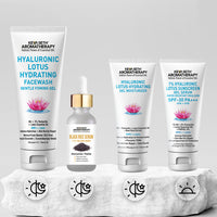 Daily Skincare Routine for Glass Skin – Hydrating Facewash, Black Rice Serum, Gel Moisturizer & Sunscreen for Radiance, Smoothness & Pore Reduction - Keya Seth Aromatherapy