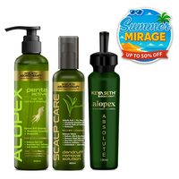 Complete Treatment Kit For Acute Hair Fall - Absolute Solution, Scalp Care, Alopex shampoo, Blocks hair fall & Fights Dandruff & Itchiness, New Hair Growth