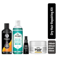 Dry Hair Repair Kit: Rosemary & Tea Tree Oil, Pro-Vitamin B5 & Geranium Shampoo, Avocado Butter & Keratin Protein Mask, and Essential Oil Serum for Deep Nourishment, Strength & Frizz Control - Keya Seth Aromatherapy