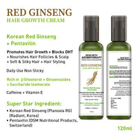 Korean Red Ginseng Hair Growth Combo Kit – Shampoo & Serum, Blocks DHT, Hydrates & Nourishes Hair & Scalp, Pentavitin, Caffeine, Vitamin B5, Promotes Hair Growth & Scalp Health - Keya Seth Aromatherapy