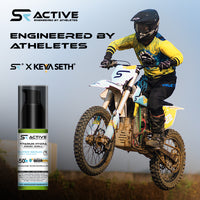 SR Active, Titanium Hydra Energy Shield Sports Mineral Super Serum Sunscreen SPF50 PA+++, 16-in-1 Watery Emulsion, Water-Resistant 180min - Keya Seth Aromatherapy