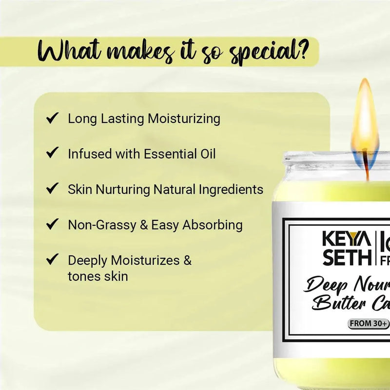 Lab Fresh Deep Nourishing Butter Candle - From 30+ Enriched with Bakuchi & Neroli Oil, Prevents Acne, Wrinkles, Ageing & Dry Skin - Keya Seth Aromatherapy