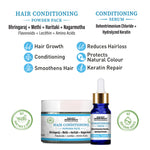 Hair Conditioning Powder Pack & Serum Mask Kit,Bhringaraj, Methi,Haritaki,Nagarmotha, Keratin Repair, Hair Growth