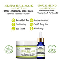 Henna Hair Mask Paste & Serum, B5 Hair Conditioning Booster, Soft & Shiny, Nourishing & Hair Growth, Tea Leaves Amla - Keya Seth Aromatherapy