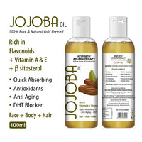 Jojoba Oil for Face, Body & Hair – Moisturizing, Anti-Aging, Breakout & Sunburn Care, Hair Growth with Flavonoids, Vitamin A & E - Keya Seth Aromatherapy