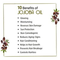 Jojoba Oil for Face, Body & Hair – Moisturizing, Anti-Aging, Breakout & Sunburn Care, Hair Growth with Flavonoids, Vitamin A & E - Keya Seth Aromatherapy