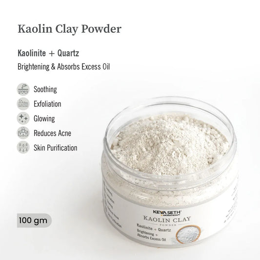 Kaolin Clay Powder Face Pack For Women & Men, Brightening + Absorbs Excess Oil