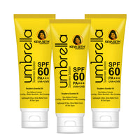 Umbrella Sunscreen Solution SPF 60, Broad Spectrum Protection, No White Cast, Lightweight Matte Finish with Raspberry Oil 100ml - Keya Seth Aromatherapy