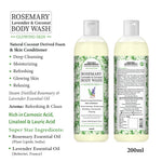 Rosemary Lavender Coconut Body Wash, Glowing Skin Moisturizing & Refreshing, Natural Coconut Derived Foaming + Conditioner, Essential Oil