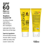 Umbrella Sunscreen Solution SPF 60, Broad Spectrum Protection, No White Cast, Lightweight Matte Finish with Raspberry Oil 100ml