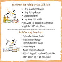 Sandalwood Powder Face Pack with Phenolic Contents & Flavonoids for Tan Removal, Acne Reduction, Anti-Aging, Cooling & Even Skin Tone - Keya Seth Aromatherapy