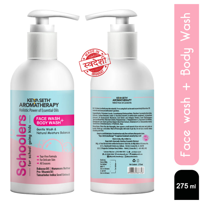 Schoolers Face & Body wash with No Harmful Chemical Deeply Nourishing Wash for Kids, Hypoallergenic, Paraben & Sulfates Free - Keya Seth Aromatherapy