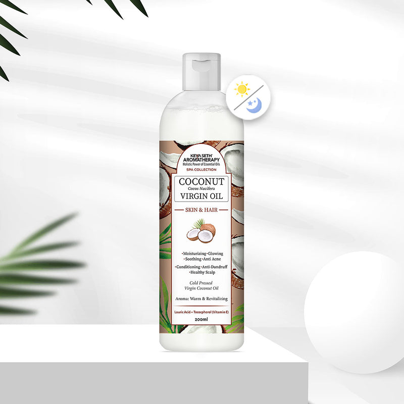 Virgin Coconut Oil, Skin & Hair, Cold Pressed, Moisturizing, Glowing, Soothing Nourishment Anti Dandruff, Rich in Lauric Acid & Vitamin E