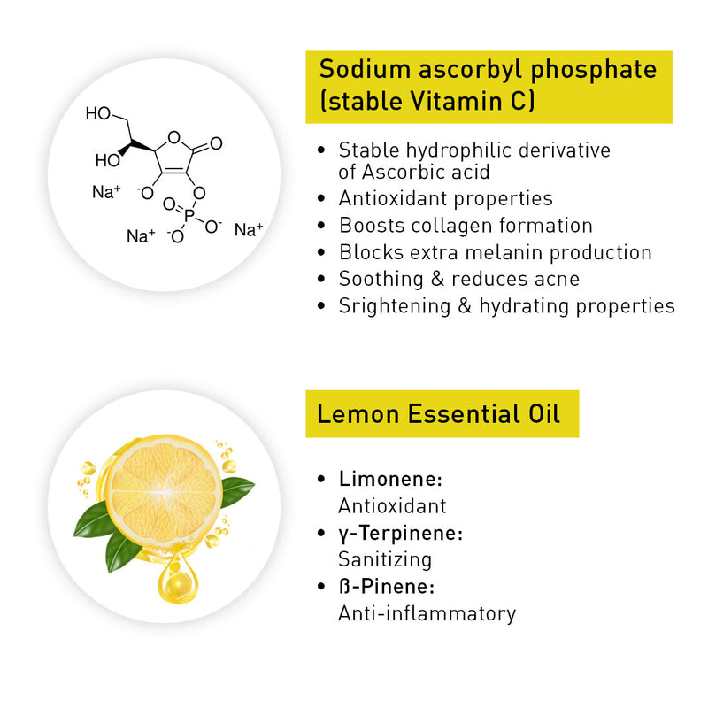 Vitamin C Lemon Glowing Serum Mineral Sunscreen, SPF 50 PA+++, Watery Emulsion, No White Cast, Water Resistant,Tinosorb M + Parsol TX - Keya Seth Aromatherapy