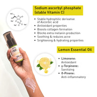 Vitamin C Lemon Glowing Serum Mineral Sunscreen, SPF 50 PA+++, Watery Emulsion, No White Cast, Water Resistant,Tinosorb M + Parsol TX - Keya Seth Aromatherapy