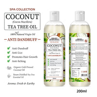 1% Tea Tree & 99% Coconut Oil – Cold Pressed, Promotes Hair Growth, Controls Hair Fall, Dandruff & Lice, Soothes Itching - Keya Seth Aromatherapy