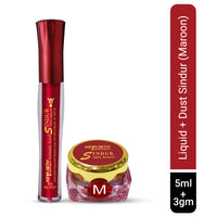 100% Natural Aromatic Liquid & Dust Maroon Sindoor 1Pcs Combo with Floral Pigments - Keya Seth Aromatherapy