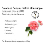 Geranium Essential Oil, Therapeutic, Pure & Natural, Balances Sebum, Increases Collagen & Blood Flow, Breast Toner & Regulates Hormone 10ml - Keya Seth Aromatherapy