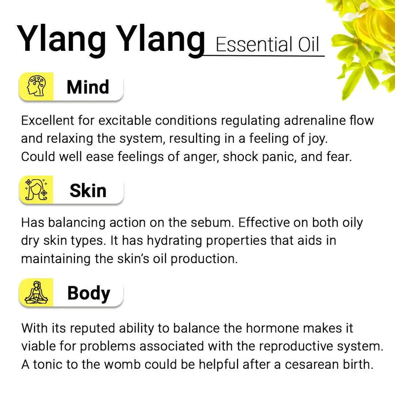 Ylang Ylang Essential Oil, Therapeutic Pure & Natural, Romantic, Relaxing, Antidepressant, Skin & Hair Tonic,10ml - Keya Seth Aromatherapy