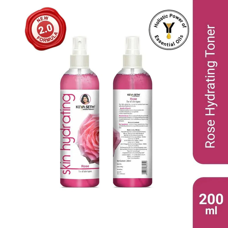 Skin Hydrating Rose Toner, Dry & Sensitive Skin, Glowing Skin, Anti-Ageing, Anti Inflammatory, Alcohol-Free - Keya Seth Aromatherapy