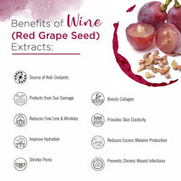 Wine Facial Kit 6 Steps Enriched with Red Grape Seed Extract for Instant Glowing, Blemish-free Even Complexion Increase Elasticity & Circulation - Keya Seth Aromatherapy