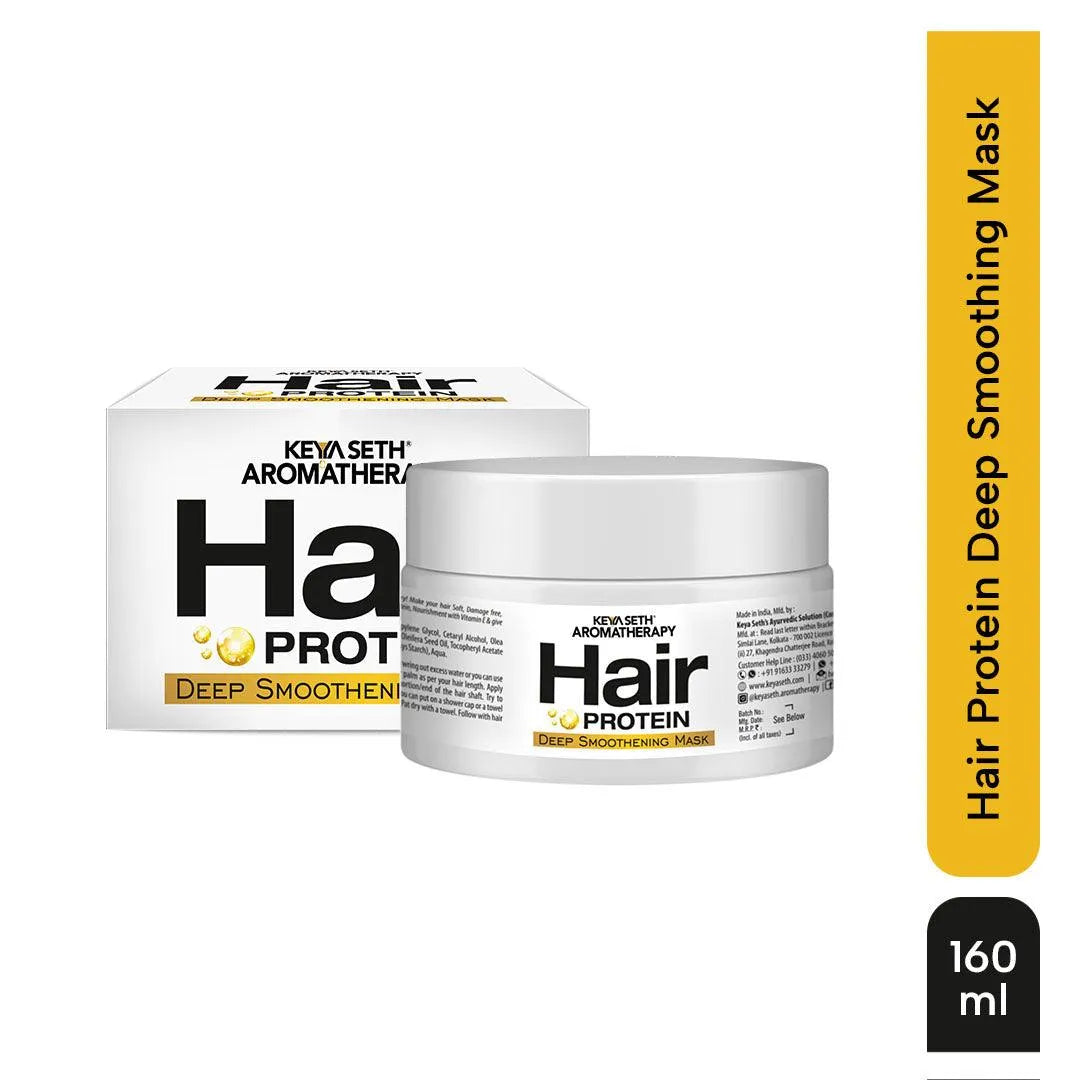 Hair Protein Deep Smoothening Mask Nourishes and Controls Frizz I Avocado Butter & Keratin Protein Enriched I Deeply Conditioning & Hydrating Shiny & Damage Repair-160gm - Keya Seth Aromatherapy