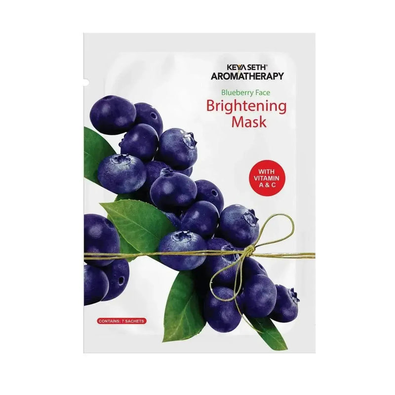 Free Blueberry Face Brightening Mask, Vitamin C & A, Chamomile Extract for Skin Lightening & Nourishing Face Sheet Mask - Keya Seth Aromatherapy