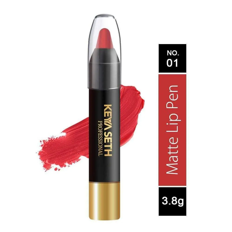 Bright Red Shade Matte Lip Pen - 01 - Keya Seth Aromatherapy